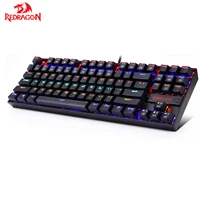 redragon kumara k552 krmechanical gaming keyboard rainbow backlit wired keyboard with red switches for windows gaming pc 87 keys