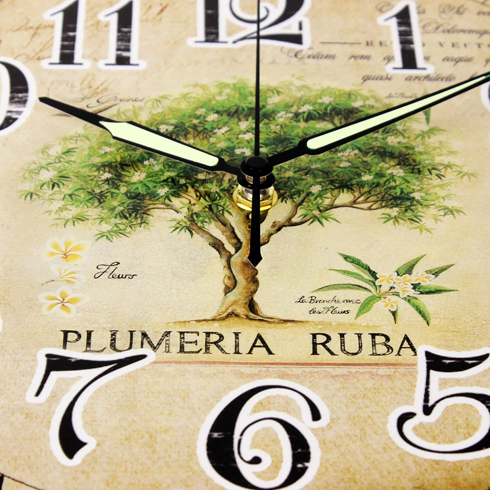 Современный испанский стиль зеленое растение украшения настенные часы для