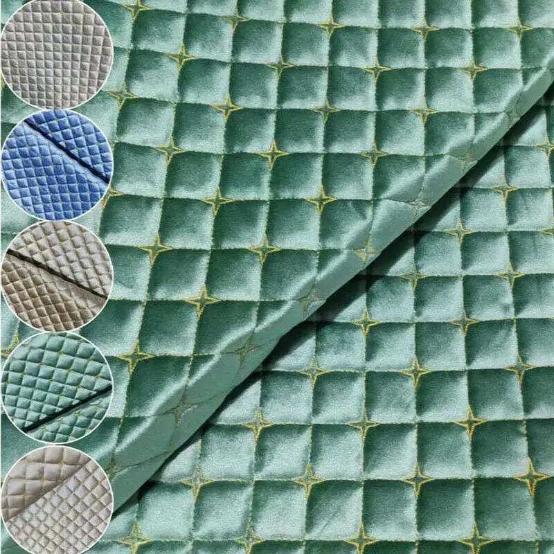

50x275cm Soft Velvet Quilted Fabric Embroidery Non-slip Back Thickening Quilted Fabric Diy Cushion Car Sofa Cover