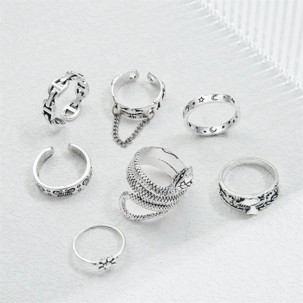 Набор Колец IFME для женщин и мужчин серебристого цвета винтажный Ювелирный