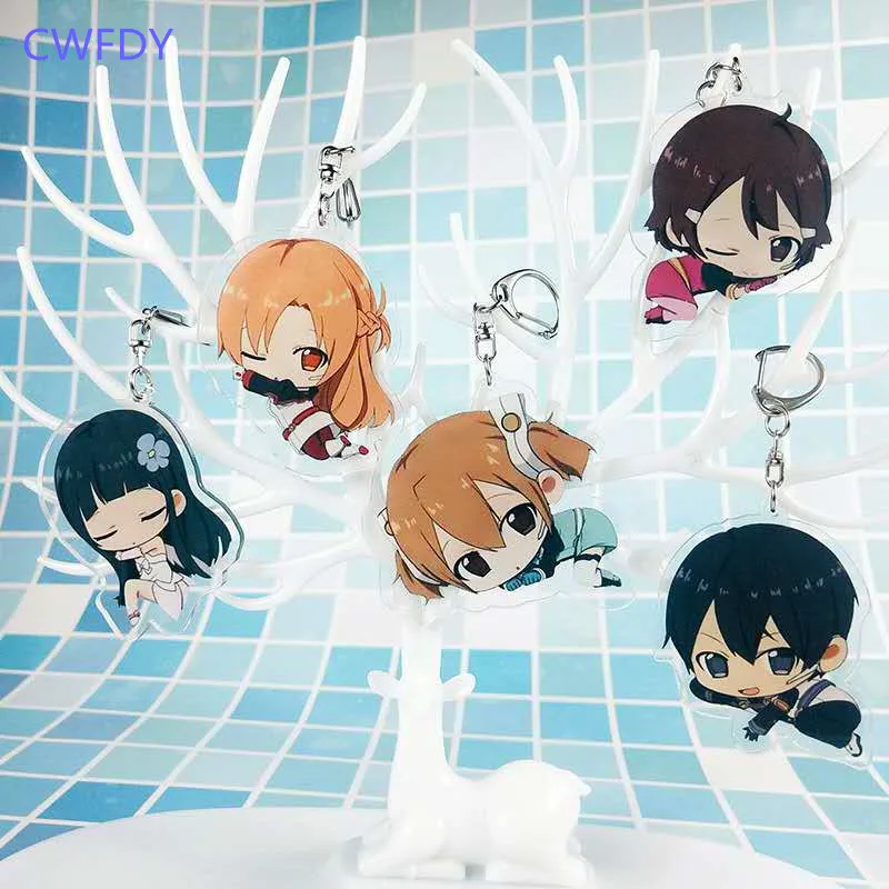 Мультфильм Аниме Меч Арт брелок &quotонлайн&quot акриловое кольцо для ключей САО