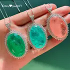 Shipei, серебро 925 пробы, овальная огранка, изумруд, моранит, турмалин, турмалин, драгоценный камень, свадебные ювелирные изделия, Роскошная подвеска, ожерелье