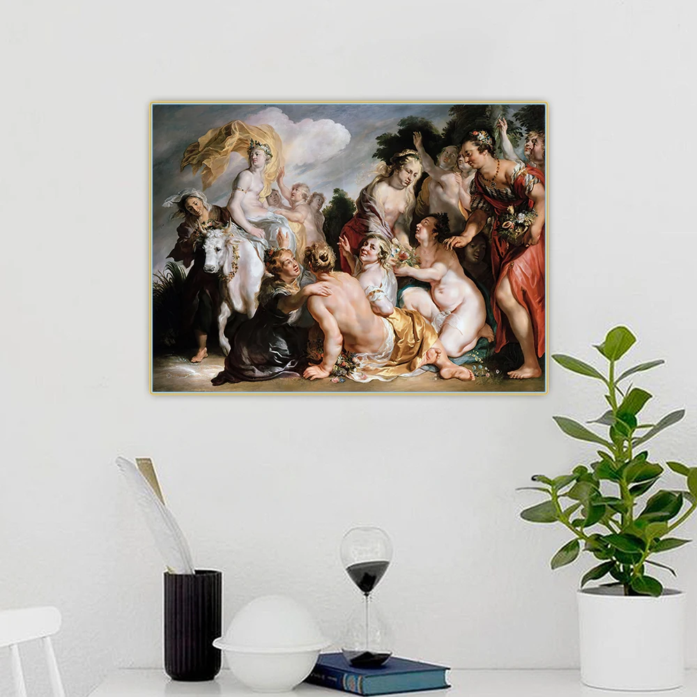 Jacob Jordaens《The Rape of Europa》Canvas Oil Painting Art Aesthetic Picture Poster Wall Background Hanging Decor Home Decoration - купить