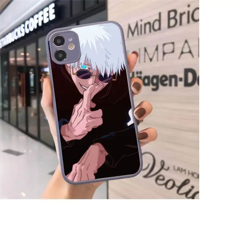 

Cartoon Anime Jujutsu Kaisen Phone Cases Matte transparent For Gray iPhone 12 Mini 11 Pro XR XS Max 7 8 Plus X Back Cover