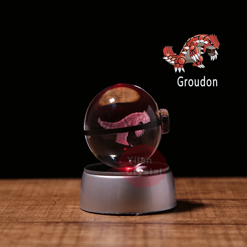3d лазерной Groudon с светодиодный светильник для подарка Pokemon Go украшением в виде