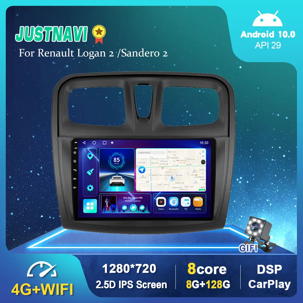 

Android 10 Car radio For Renault Logan 2 2012-2019 Sandero 2 2014-2019 GPS Navigation 2 Din 9 inch Stereo With DSO Carplay 4G
