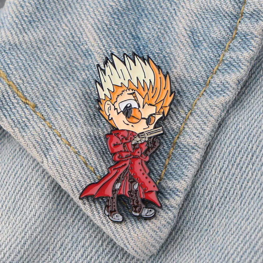 LT570 Trigun японские аниме значки эмалевые булавки броши на одежду рюкзак воротник шляпа значок на лацкан булавка Ювелирные изделия Подарки