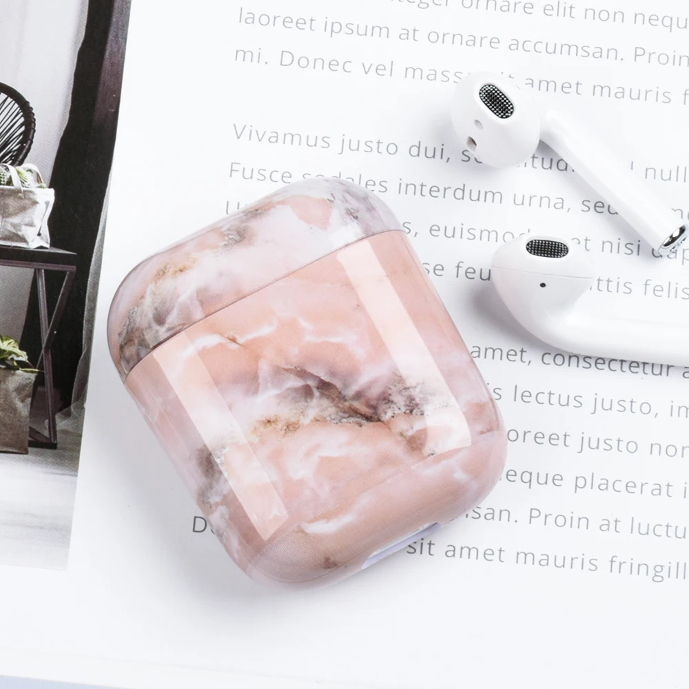 Мраморный узор беспроводной Bluetooth наушники чехол для Apple AirPods Coque чехол для наушников Airpods зарядная коробка защитный чехол - Цвет: 08