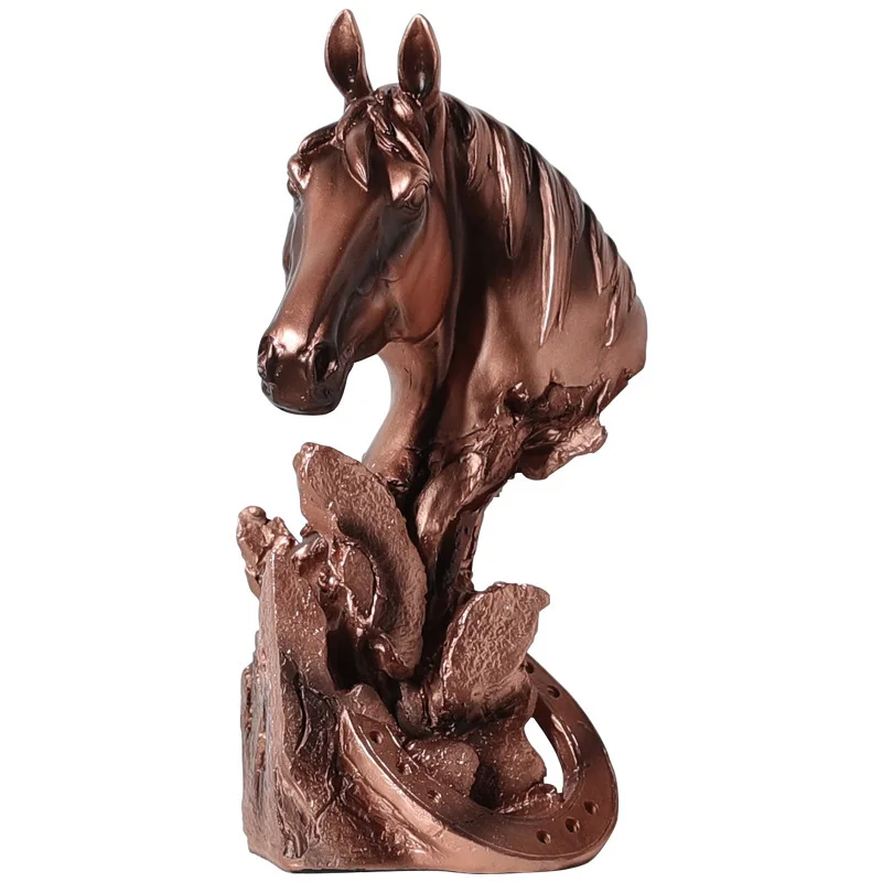 JIEME Modern Chinese Red Copper Horse Living Room Ornaments Home Accessories Wine Cabinet Study Office Resin Crafts Decoration | Дом и сад