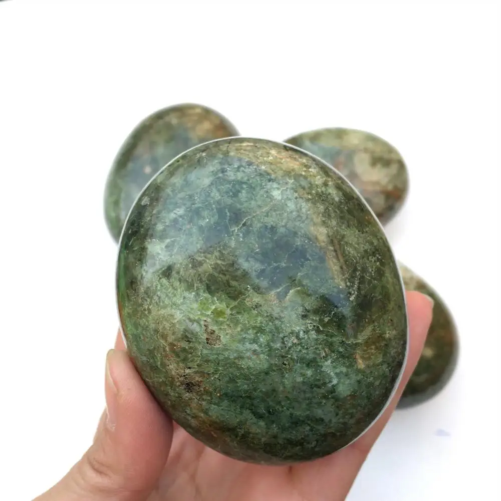 Натуральный зеленый опал пальмовые камни минералы кварца массаж исцеление