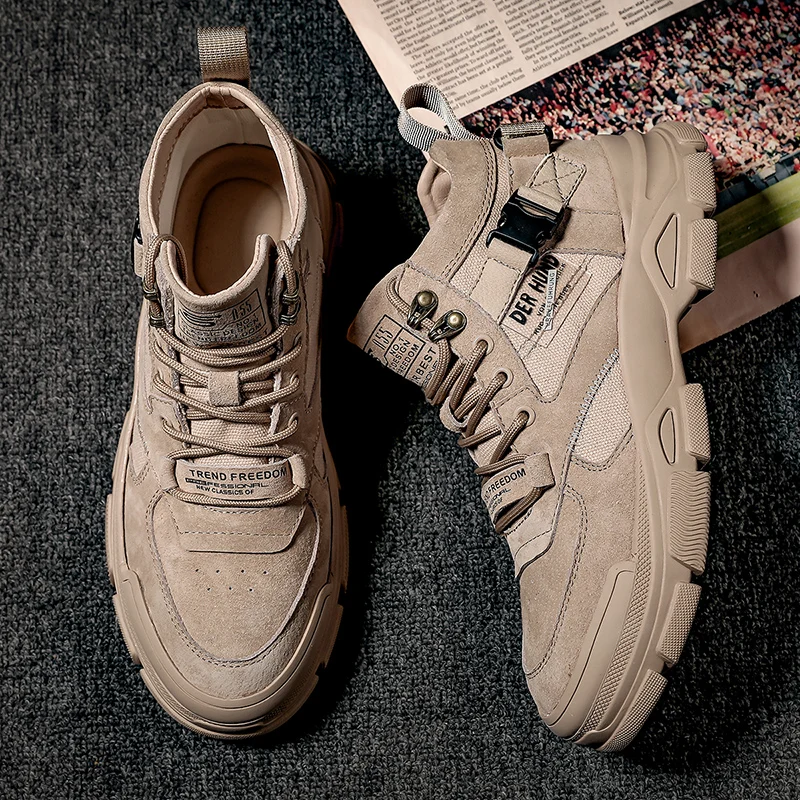 

High Quality Trendy Men Boots Breathable Casual Shoes Street No-slip Hard-wearing All-match Boots Scarpe Uomo Zapatillas Hombre