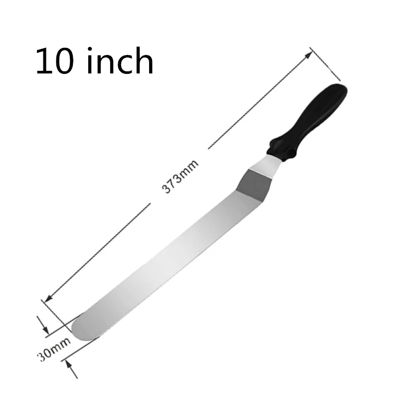 10inch VOGVIGO 6/8/10 дюймов Нержавеющая сталь лопатка для торта соблазнительный крем масло для защиты от обледенения глазурь Ножи гладкой Кухня Кондитерские инструменты для украшения торта - Цвет: 10inch
