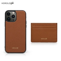 horologii custom name pebble leather luxury brown mobile cover for iphone 13 12 11 pro max case card wallet gift for holiday