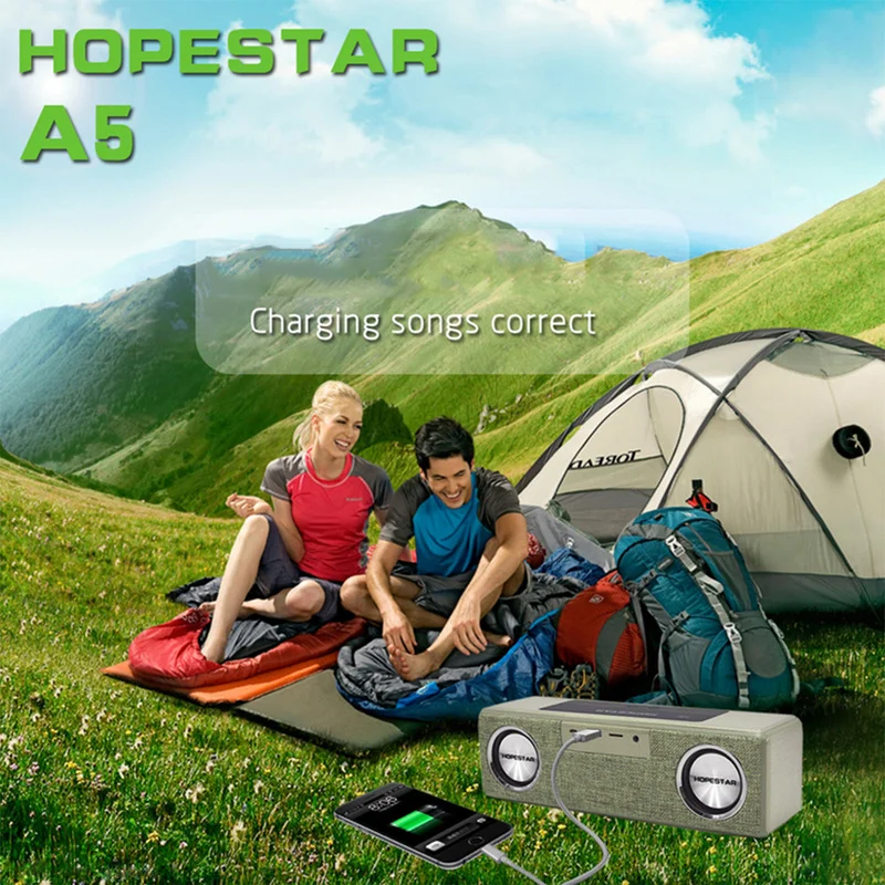 HOPESTAR A5 HiFi беспроводной 18650 2400 мАч bluetooth динамик NFC Сабвуфер Altavoces Soundbar power Bank
