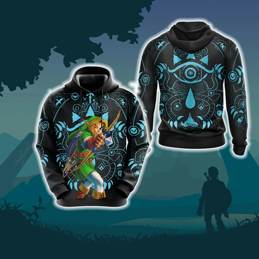 Костюм для косплея из игры The Adventure Of Link Warrior свитшот с символами Зельды толстовки