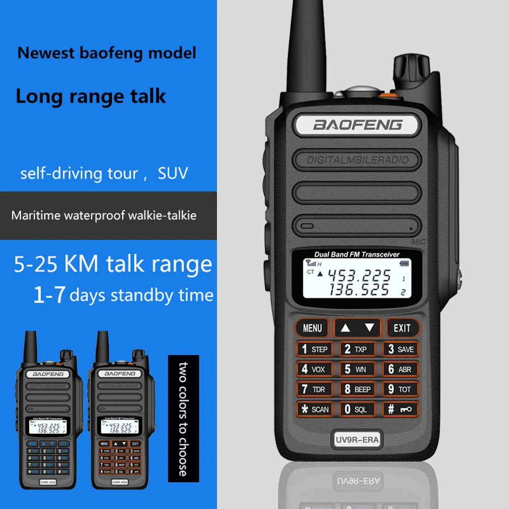 

BaofengWalkie-Talkie High Power Long Distance 25km Baofeng UV-9R ERA Plus CB Ham Radio HF Transceiver UHF VHF Waterproof Radio