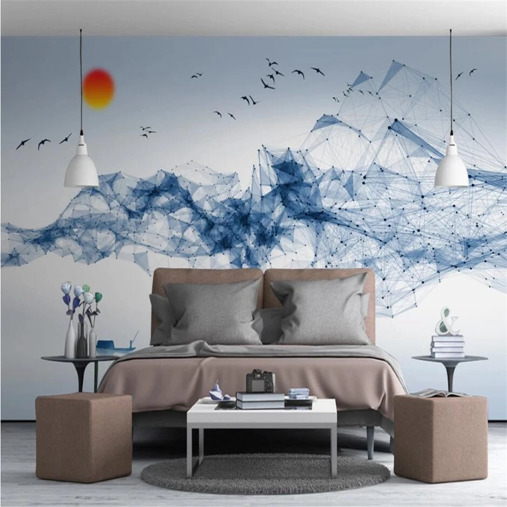 Новая китайская индивидуальная настенная бумага Diantu абстрактные чернила пейзаж