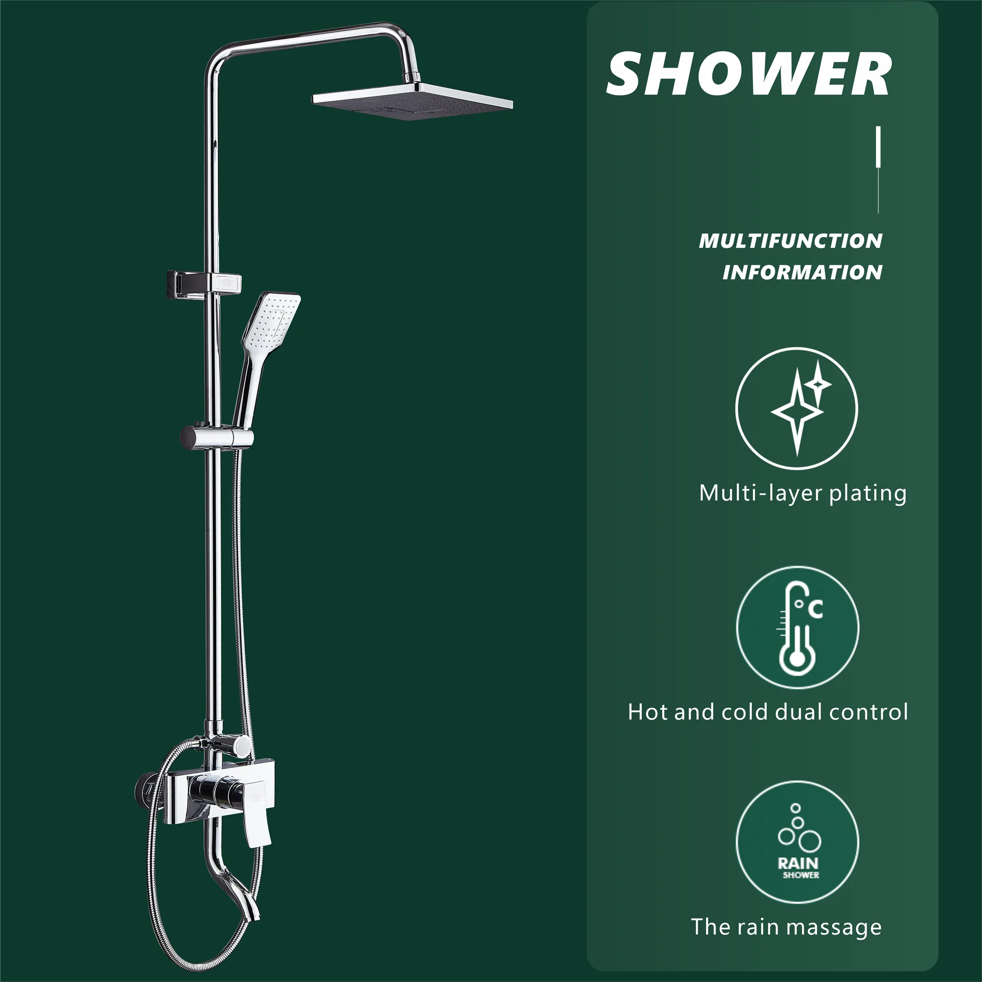 SOQO душевой набор для ванной смеситель душа душ с дождевой насадкой SQ: 3712| |