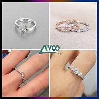 original fashion jewelry swa 2022 charm simple crystal small fresh sweet womens ring wedding romantic gift