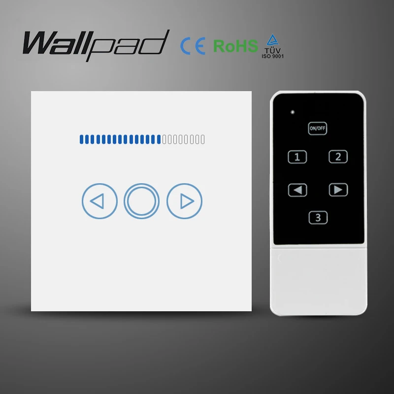 Wallpad, белый, ЕС, Великобритания, Стандартный сенсорный светильник с пультом дистанционного управления, диммер, 1 комплект, сенсорный экран, диммер, настенный переключатель