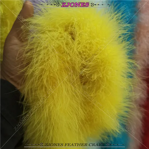 yellow Новое поступление толстый 2 метра 40 г Необычные мягкие окрашенные разноцветные индейка перья марабу шарф Boas одежда Свадебный декор 17 цветов - Цвет: yellow