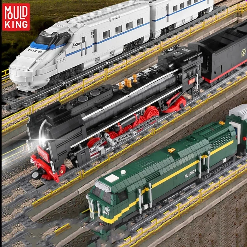 Высокотехнологичный паровоз MOULD KING серии QJ с дистанционным управлением