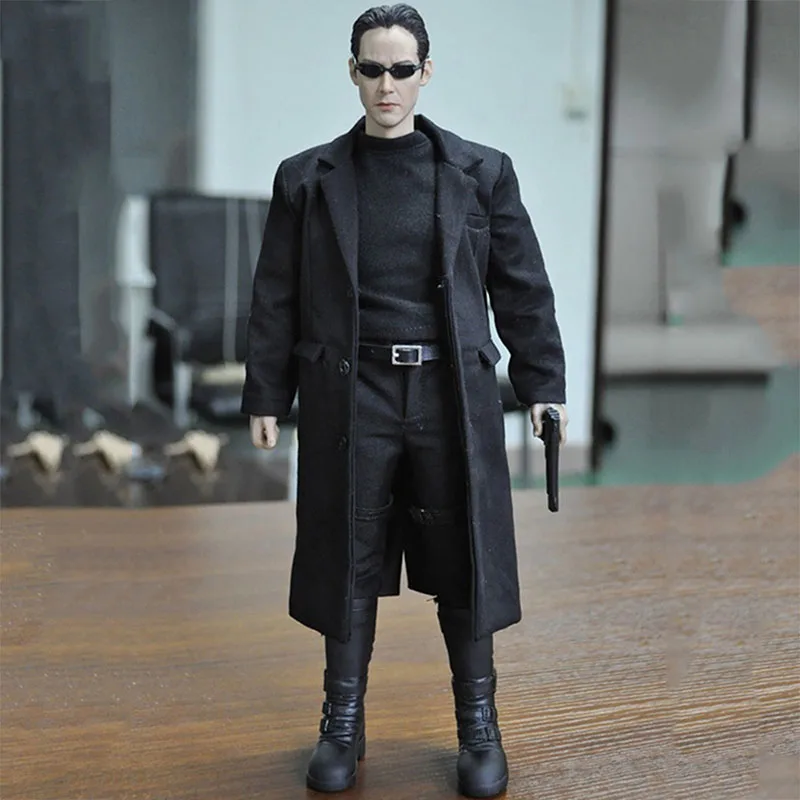 

In Stock 1/6th KMF034 Dark Male Killer Leo Hacker Suit With Head Sculpted Body For Action Figure KUMIK