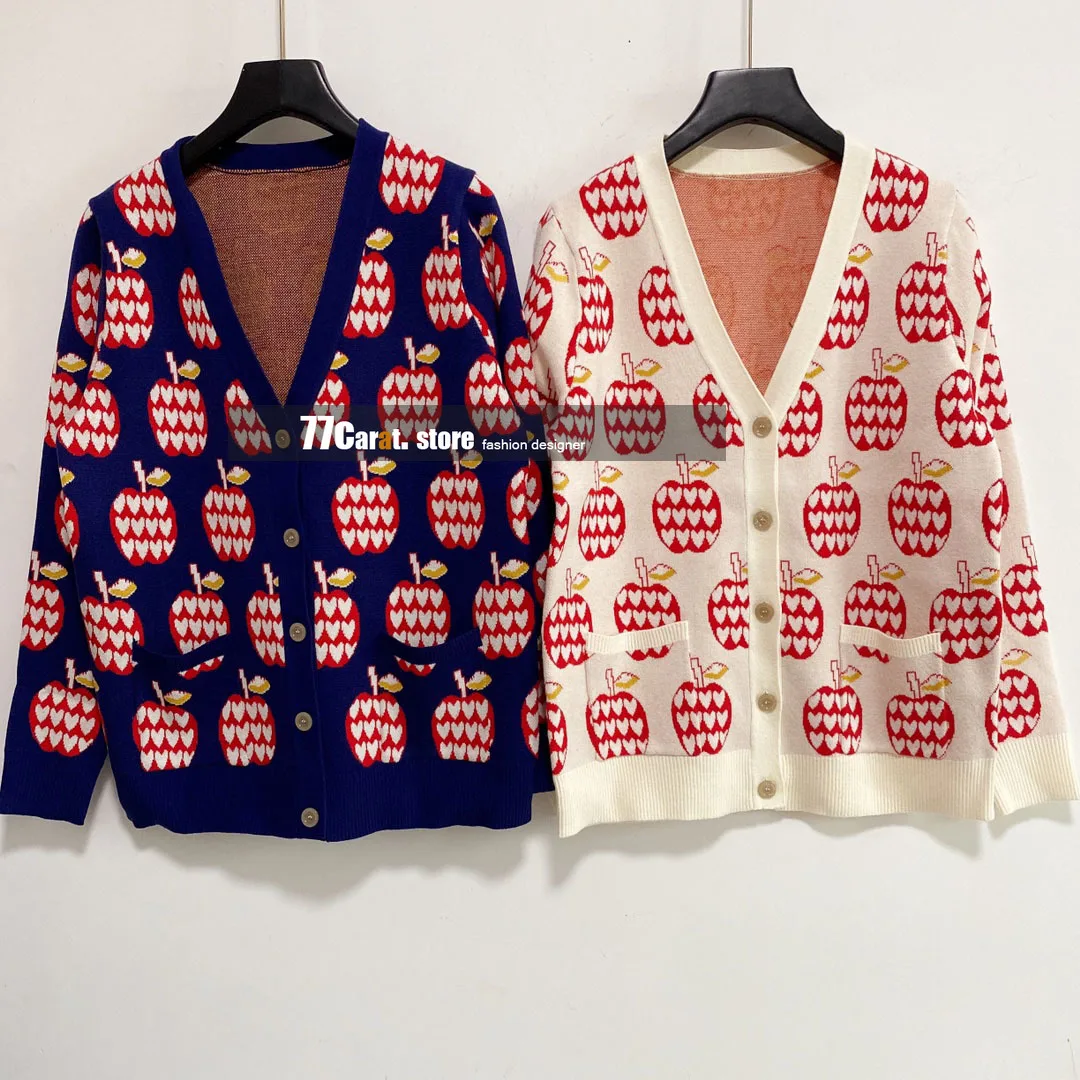 

new style autumn fashion luxury sweaters for women high end cardigan v neck knitted jacquard designer sweater cardigans clothes