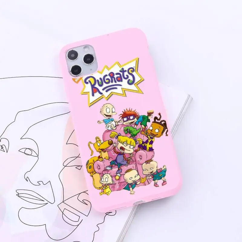 

Rugrat Cartoon cute Phone Case Candy Color for iPhone 6 7 8 11 12 s mini pro X XS XR MAX Plus
