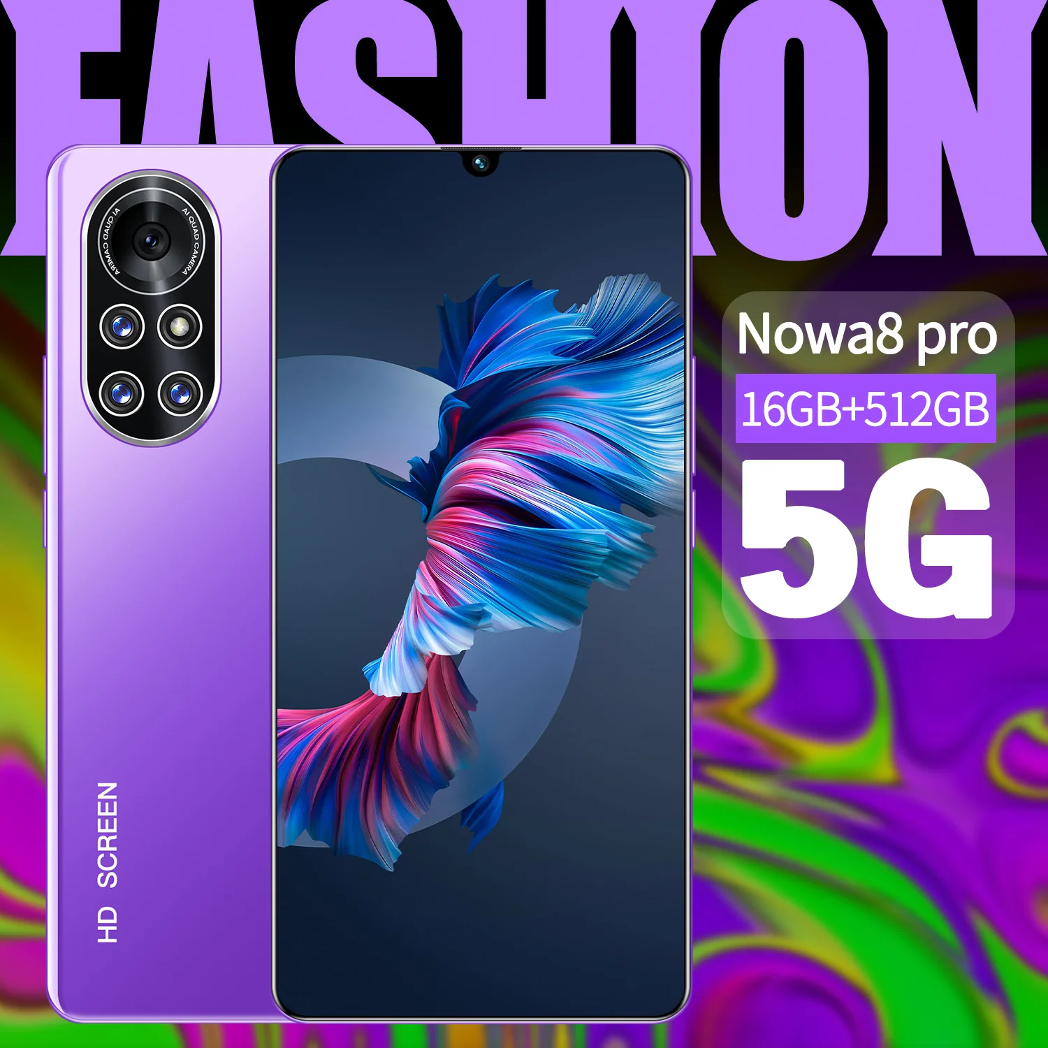 

Nova8 Pro Smartphone Android Cell Phone 5G 16+512GB MTK6889 Deca Core 24+48MP Unlocked Cell Phones Global Version Featured Phone