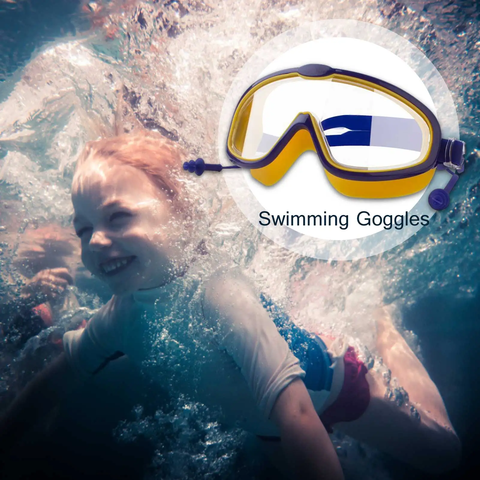 

Big Frame Kids Swim Goggles Anti Fog Wide View Swimming Gear for Boys Girls Children glasses for swimming pool