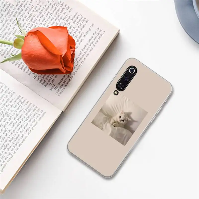 

Pink Aesthetic cute cat Phone Case For xiaomi Redmi 5 5A plus 7A 8 note 2 3 4 5 5A 6 7 GO K20 A2 shell Funda
