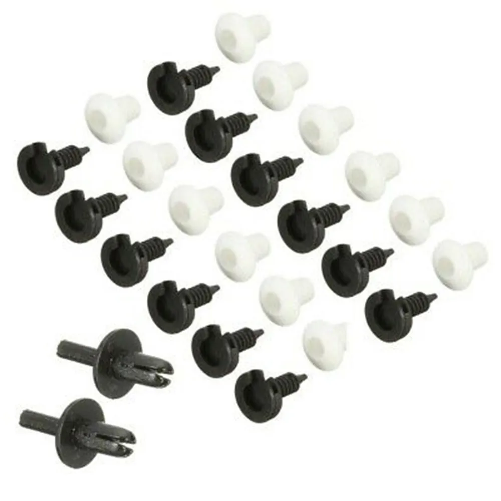 

26Pcs Car Full Interior Door Card Trims Clips Auto Fastener Set For Land Rover Defender White Black For 2 Doors -52 Clips