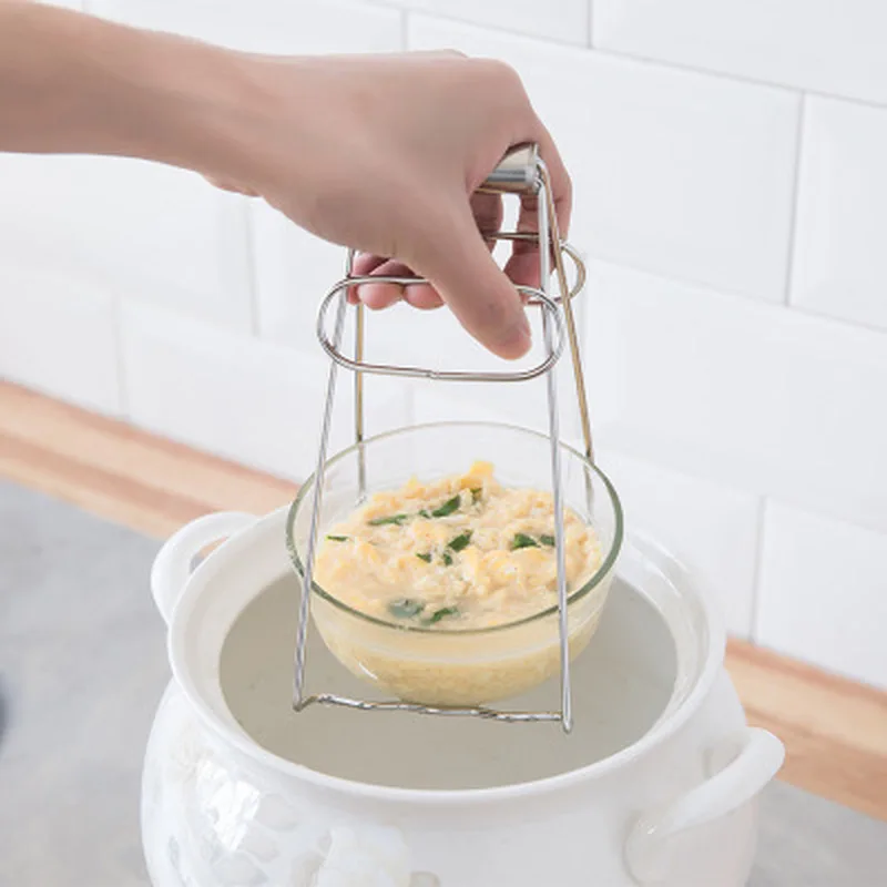 Бытовая из нержавеющей стали паровой зажимы блюдо зажим с лотком патрон чаша