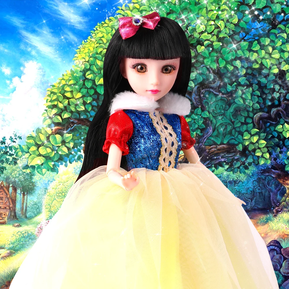 

30CM Sweet Dolls Snow White Princess Doll Moving Joints Toys For Girls Kawaii Children Playhouse Toy Best Gift For Kids