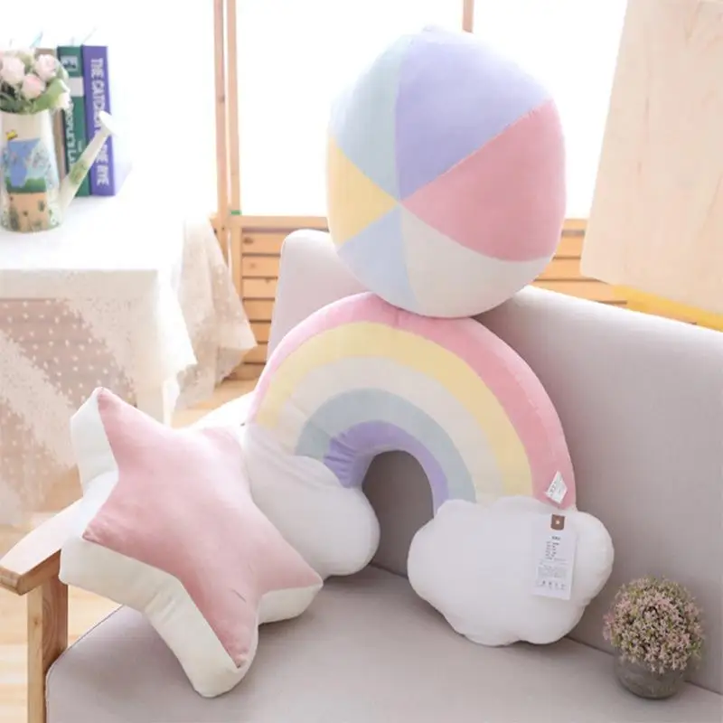 1 шт. Подушка INS нордическая мультяшная Радужная Луна Звезда в форме раковины