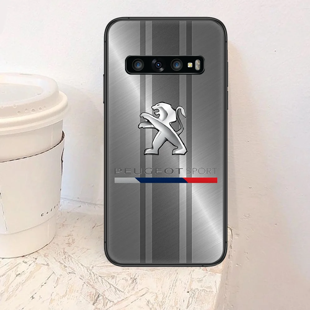 

Car Peugeots logo Phone Case For Samsung Galaxy Note S 8 9 10 20 Plus E Lite Uitra black Coque Luxury Cover Pretty Etui Painting