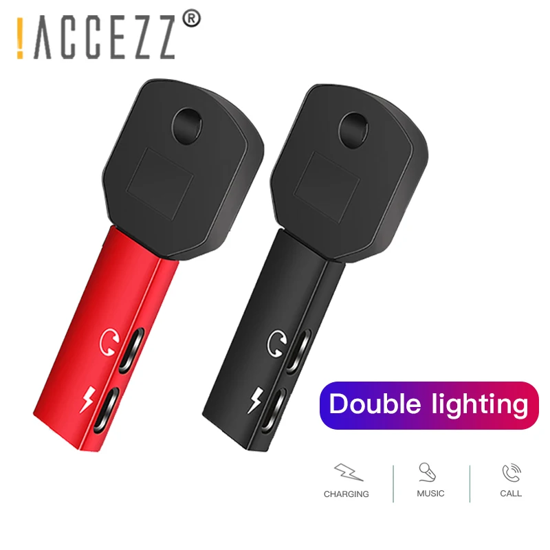 ! ACCEZZ двойной адаптер освещения для Apple Аудио зарядки прослушивания вызова