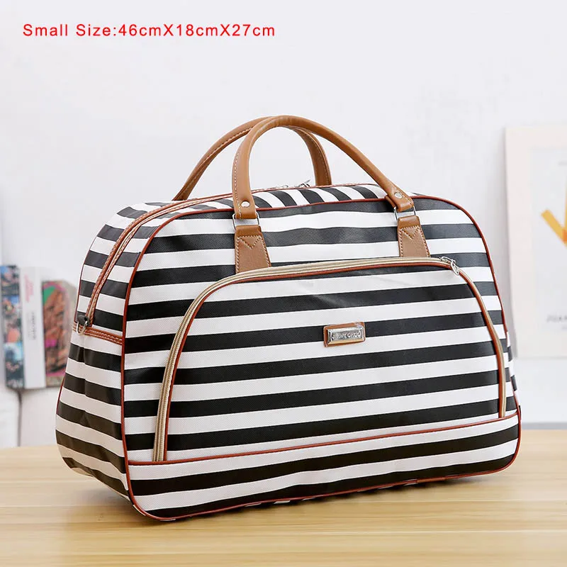 WOBAG новые женские дорожные сумки модные из искусственной кожи большой емкости Водонепроницаемые с принтом багажные сумки мужские повседневные дорожные сумки - Цвет: Stripe-S
