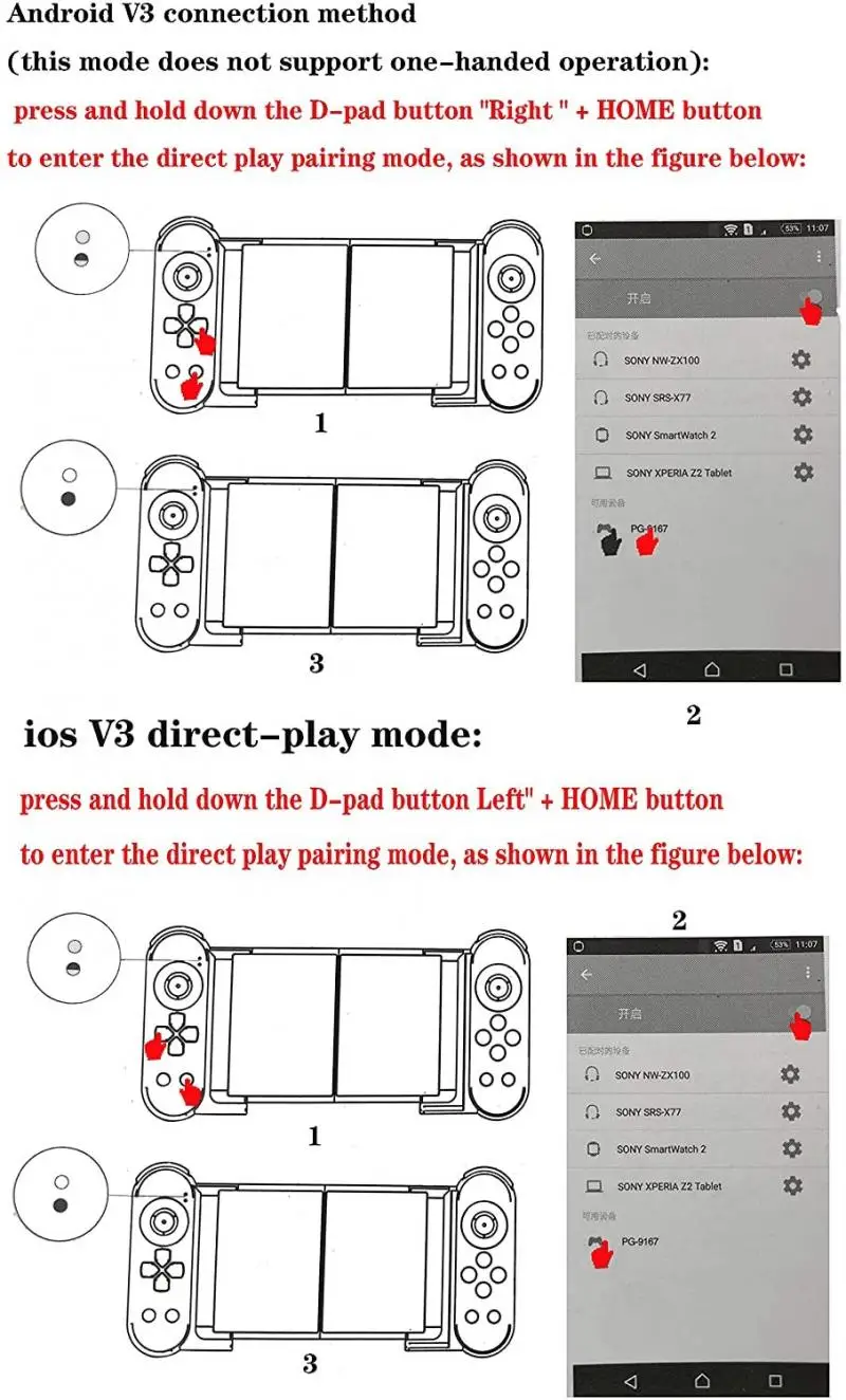 

Bluetooth Wireless Gamepad Android Mobile Game Joystick Stretchable Games Controller Trigger For PUBG Game Smartphone