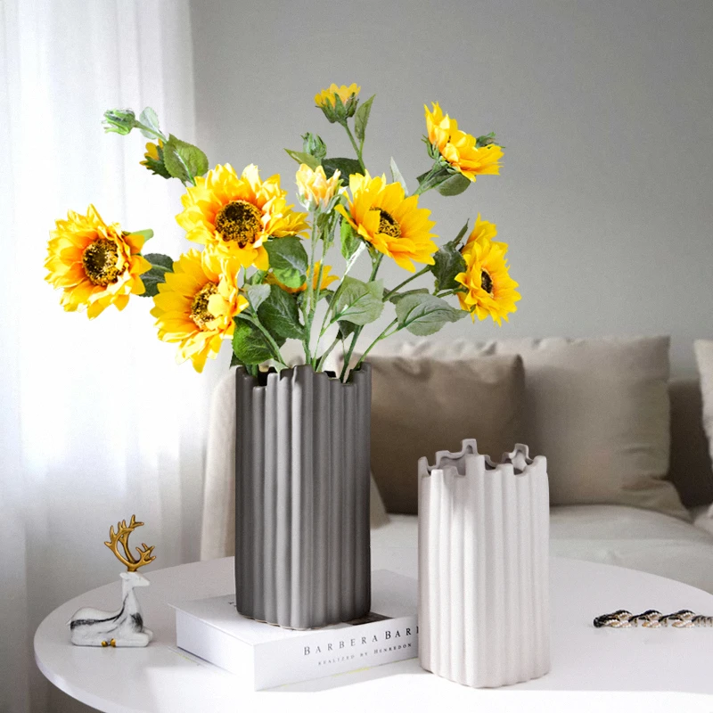 

Nordic Irregular Ceramic Vase Handwork Craft Home Decor Modern Simplicity Living Room Decoration Balcony Dried Flowers Vases