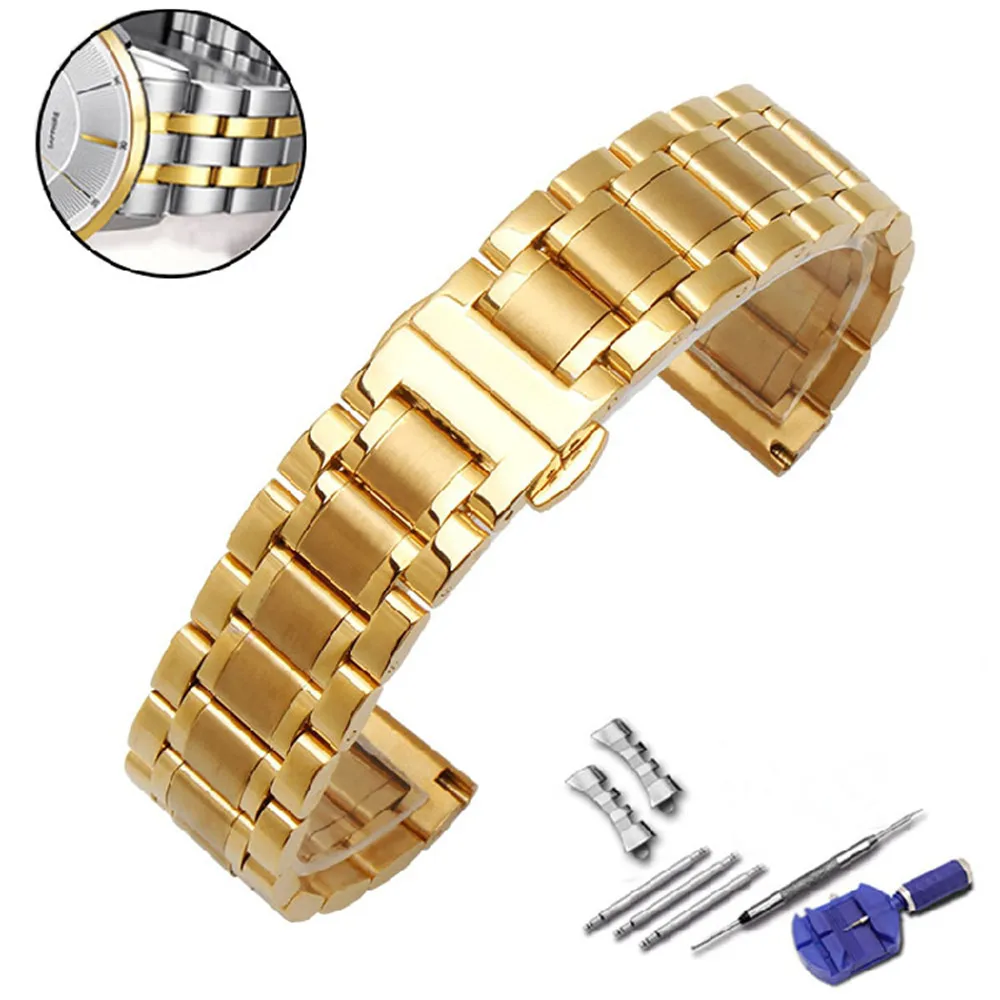 Ремешок из нержавеющей стали для часов металлический звеньевой браслет наручных