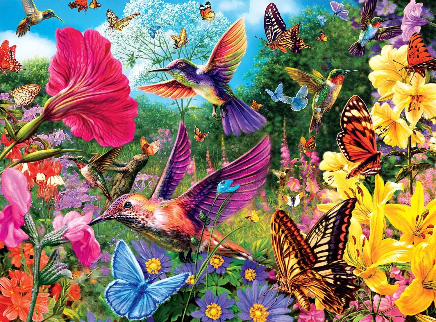 

Hummingbird Garden - 1000 Piece Jigsaw Puzzle Learning Toys for Children Wooden Puzzles for Kids Wooden Toys Educational Toys