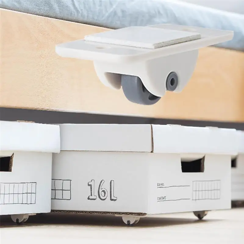 

Hot 4pcs Adhesive Pulley Storage Box Can Stick Wheels One-Way Wheel For Trash Can At The Bottom Of Sorting Box Paste Wheels