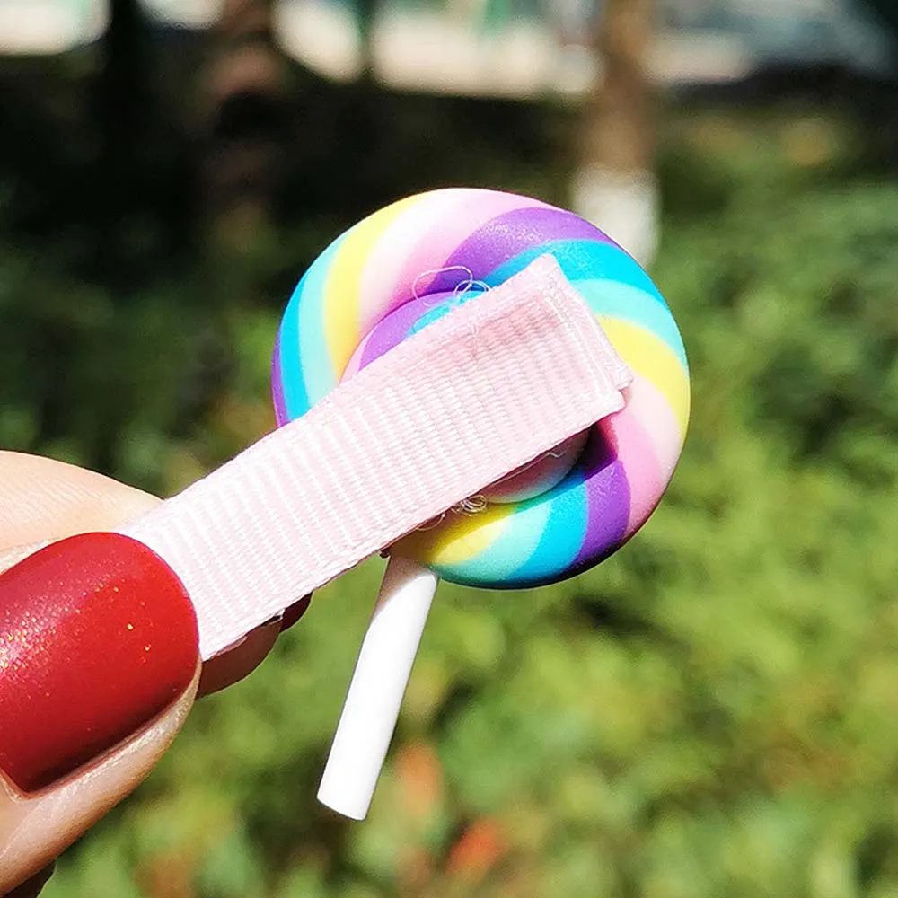 3 шт./компл. Радуга Леденец на палочке милая детская заколка для волос Заколки