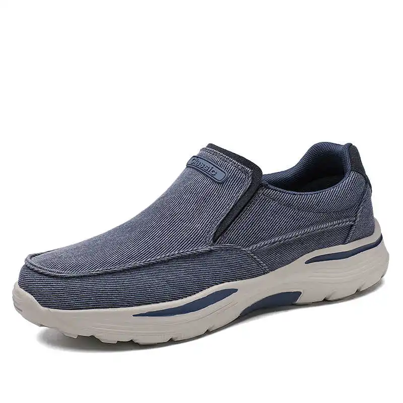 

2021 New Men's Canvas Casual Shoes Slip-On Clunky Sneaker For Men Fashion Thick-Soled Dad Shoes Platform Sneakers Big Size 48