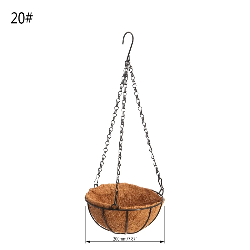 

Hanging Coconut Vegetable Flower Pot Basket Liners Planter Garden Decor Iron Art