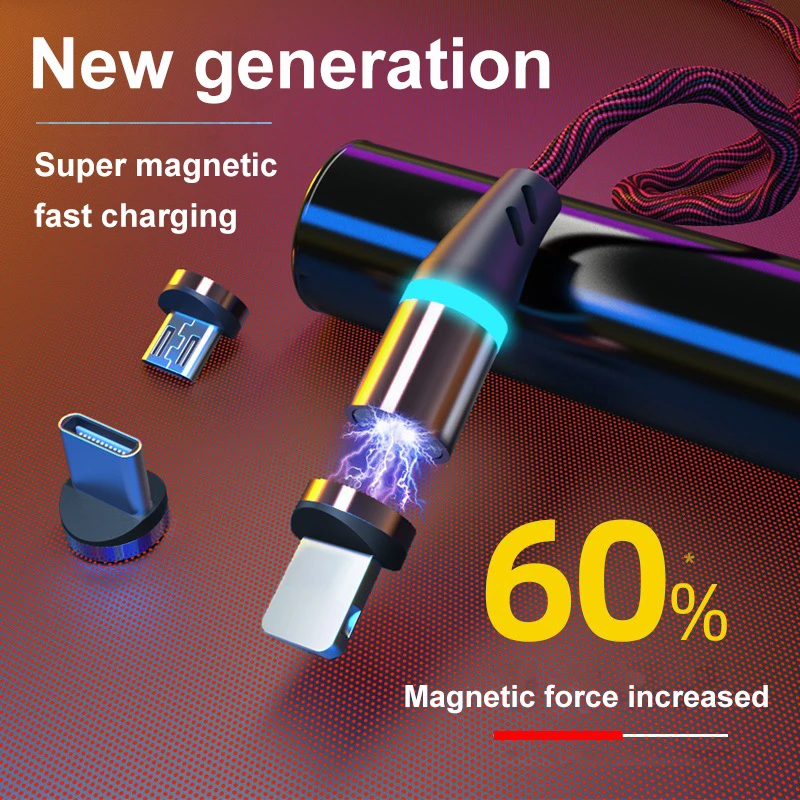 1 м светящийся Магнитный зарядный кабель Micro USB для iPhone 11Pro Max XR магнитное зарядное