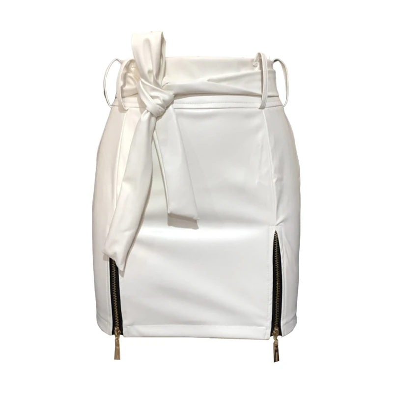 

2020 Women Fashion High Waist Skirt Sexy Zip Faux Leather Short Pencil Bodycon Mini Skirt Fashion Women Slim PU Leather Skirt