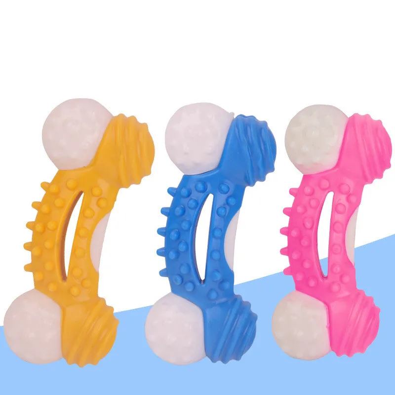 

Жевательные игрушки для домашних животных, собак, ТПР, устойчивость к укусам костей, прочная игрушка для массажа зубов, уход за зубами